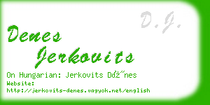 denes jerkovits business card